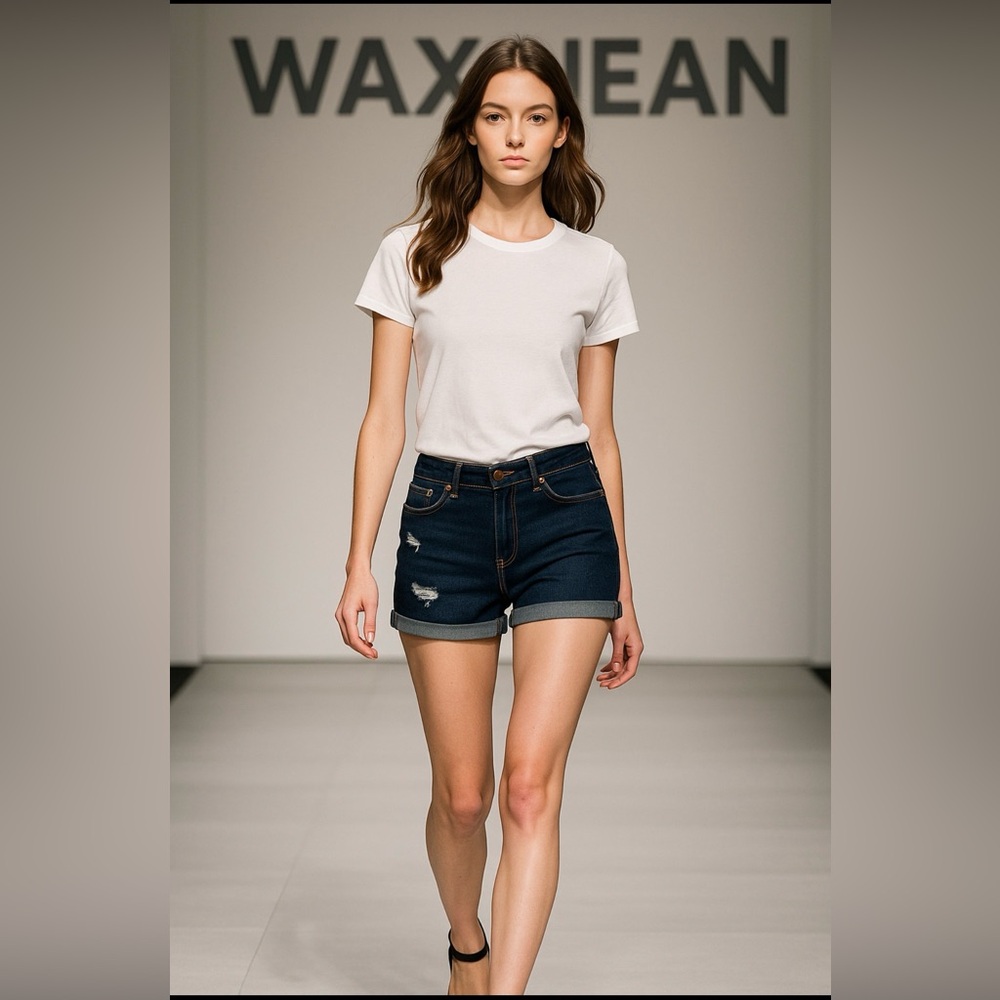 Wax Jean blue Jean Shorts Distressed Cuffed